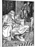 King Canute and Earl Ulf quarrel over chess by Morris Meredith Williams