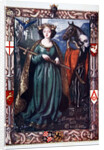 Morgan le Fay with Excalibur by Dora Curtis