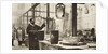 Making money; pots of liquid metal being handled in the melting room by Anonymous