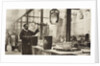 Making money; pots of liquid metal being handled in the melting room by Anonymous