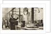 Making money; pots of liquid metal being handled in the melting room by Anonymous