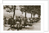 City workers lunching at Tower wharf, seated on old cannons by Anonymous