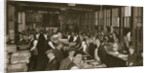 Newsvendors gather to pick up the next day's newspapers to sell by Anonymous