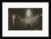 Gathering around an acetylene flare at a traffic control point in the fog by Anonymous