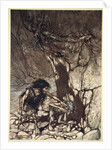Mime howling 'Ohe! Ohe! Oh! Oh!' by Arthur Rackham