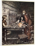 Hunding discovers the likeness between Siegmund and Sieglunde by Arthur Rackham