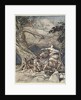 Fricka approaches in anger by Arthur Rackham