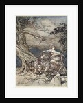 Fricka approaches in anger by Arthur Rackham