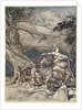 Fricka approaches in anger by Arthur Rackham