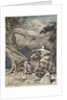 Fricka approaches in anger by Arthur Rackham