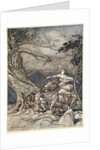 Fricka approaches in anger by Arthur Rackham