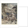 Fricka approaches in anger by Arthur Rackham