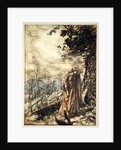 Brunnhilde stands for a long time, dazed and alarmed by Arthur Rackham