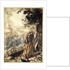 Brunnhilde stands for a long time, dazed and alarmed by Arthur Rackham