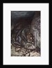 In dragon's form Fafner now watches the hoard by Arthur Rackham