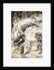 The dwarves quarrelling over the body of Fafner by Arthur Rackham