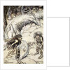 The dwarves quarrelling over the body of Fafner by Arthur Rackham