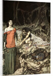 The wooing of Grimhilde, the mother of Hagen by Arthur Rackham