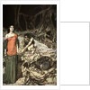The wooing of Grimhilde, the mother of Hagen by Arthur Rackham