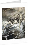 The Rhine Maidens obtain possession of the ring and bear it off in triumph by Arthur Rackham