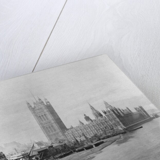 The Palace of Westminster before the construction of the Albert Embankment by Unknown