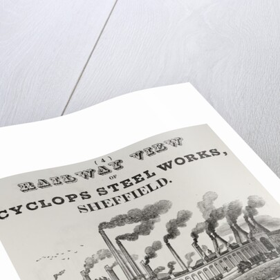 Advertisement for Railway View of Cyclops Steel Works by Unknown