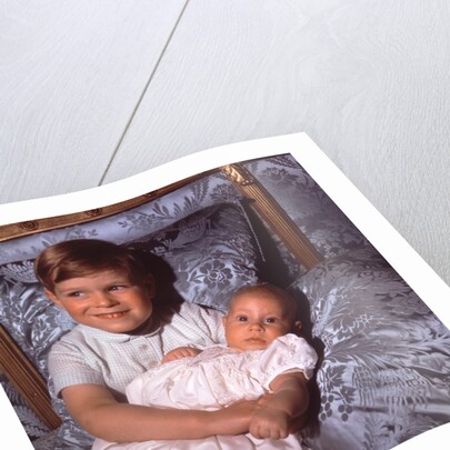 Prince Andrew holding Prince Edward by Cecil Beaton