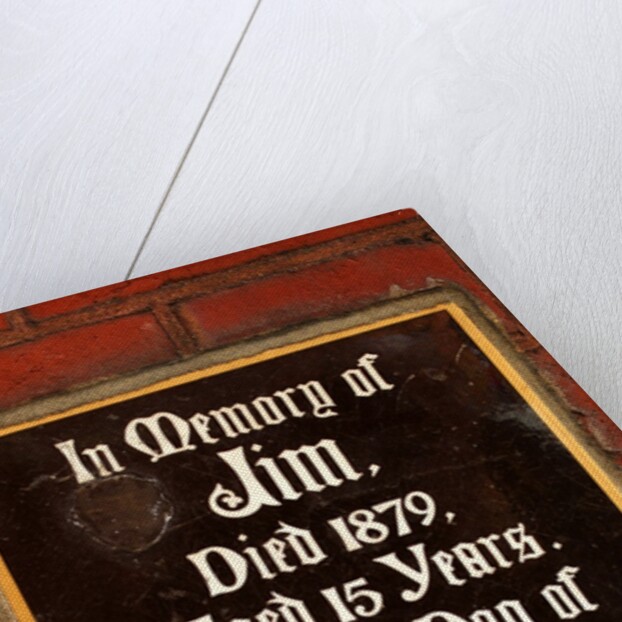 Plaque in memory of Jim, pet dog of Sir Henry Cole, in the John Madejski Garden of the V&A Museum by Stuart Cox
