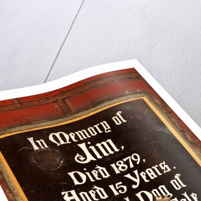 Plaque in memory of Jim, pet dog of Sir Henry Cole, in the John Madejski Garden of the V&A Museum by Stuart Cox