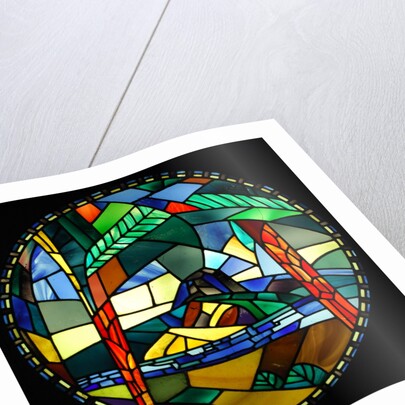 Stained glass window in the 20th century Gallery in the V&A Museum by Stuart Cox