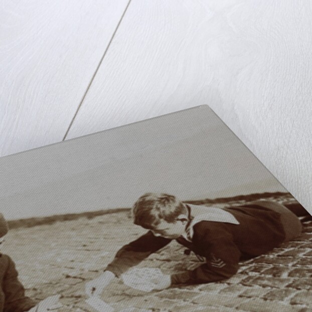 Gordon and Friend playing Cards on Dyke by Andrew Pitcairn-Knowles
