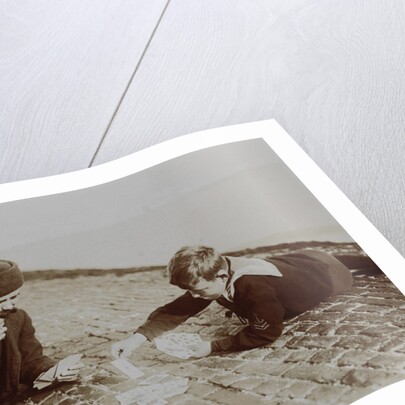 Gordon and Friend playing Cards on Dyke by Andrew Pitcairn-Knowles