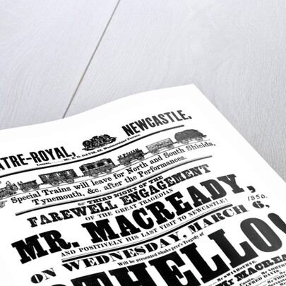 Othello!, theatre poster printed by M. Benson for the Newcastle Theatre-Royal by unknown