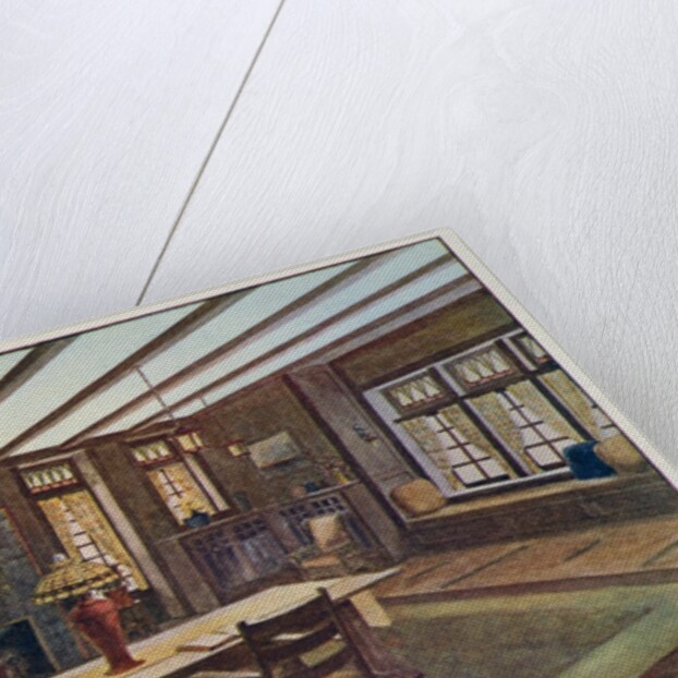 A Craftsman House depicting a living room by unknown