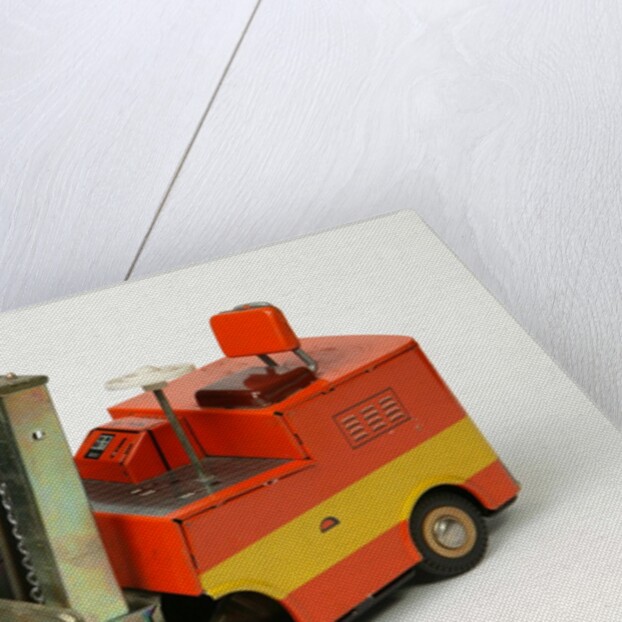 Clockwork toy fork lift truck by Unknown