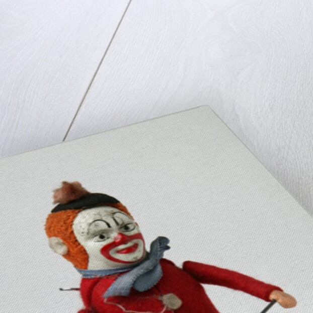 Clockwork toy clown with a drum by Schuco