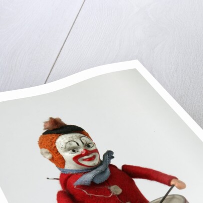Clockwork toy clown with a drum by Schuco