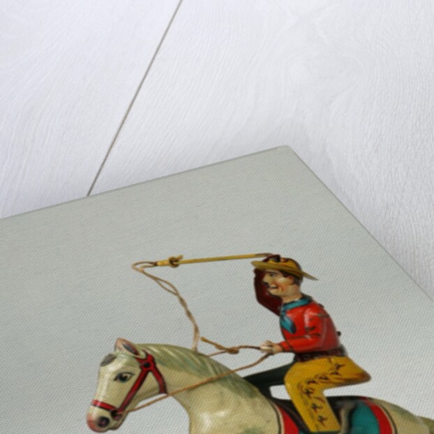 Clockwork toy horse and cowboy by Keim & Co.
