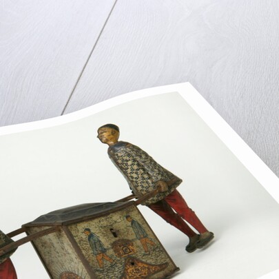 Clockwork toy of two labourer carrying a tea-chest by Ernst Paul Lehmann