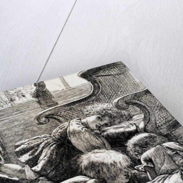 Noah's ark illustration showing children playing in the living room by Arthur Boyd Houghton