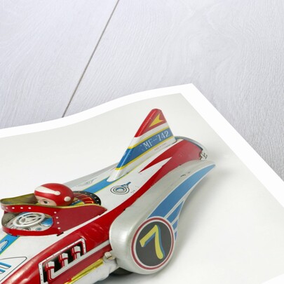 Mechanical toy speed boat by Unknown