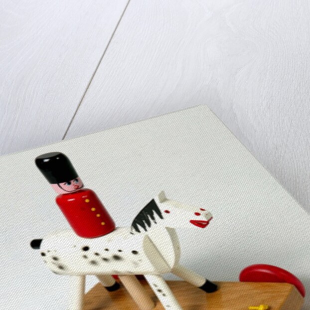 Pull along guardsman on horseback by Escor Toys