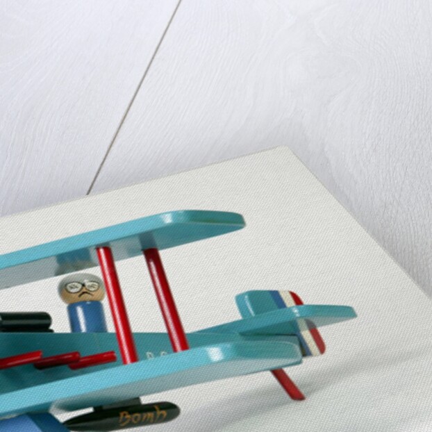Toy aeroplane with detachable magnetic bomb by Dik Garrood
