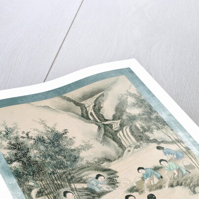 Washing silk thread in the river by Jun Wu