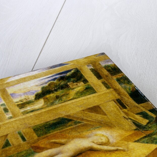 Christ child lying on a cross by William Blake