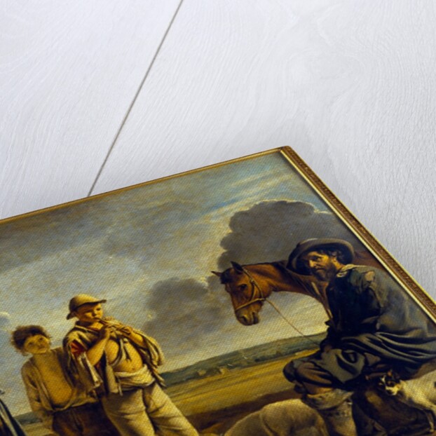 La Halte du Cavalier or Landscape with Figures by Louis Le Nain