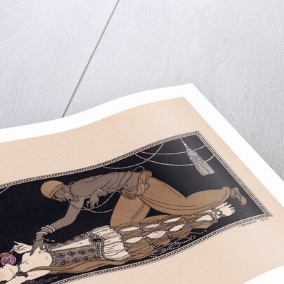 Ida Rubinstein as Zobeide and Vaslav Nijinsky as the Golden Slave, in the ballet Scheherazade from Serge Diaghilev's Ballet Russes in 1910, print by Georges Barbier by Barbier