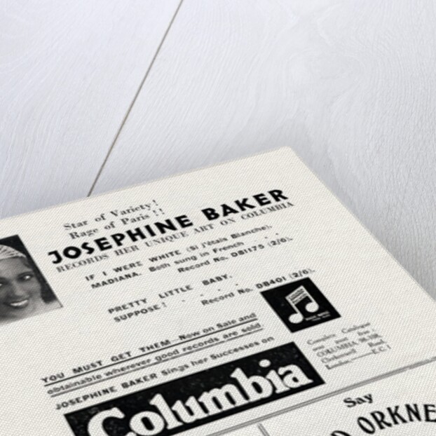 Programme featuring Josephine Baker in her first appearance in London in the Casino Theatre by Anonymous