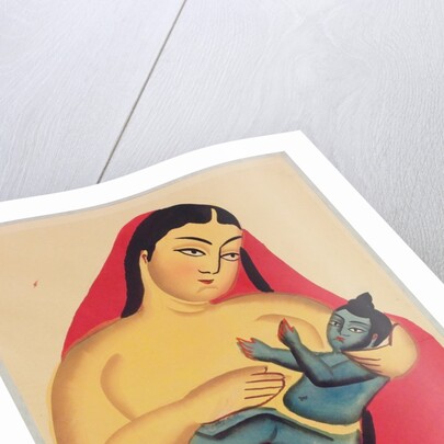 Krishna being nursed by Jasoda, his first mother by Nibaran Chandra Ghosh