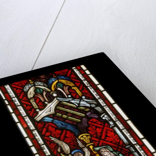 Panel of stained glass depicting The Annunciation to Saint Anne by Unknown